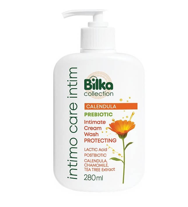 Bilka Intimo Care Calendula Защитен интимен крем-сапун с млечна киселина, пребиотик и постбиотик 280 мл