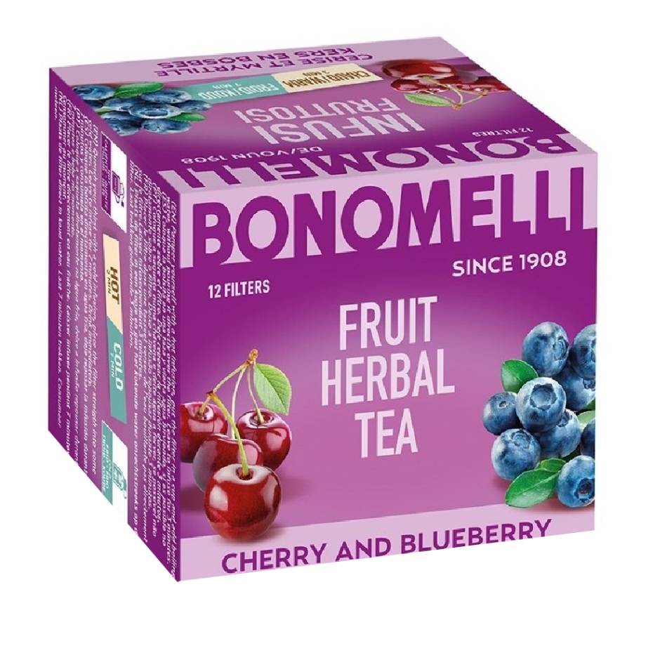 Bonomelli Плодов чай с череша и боровинки — филтърни пакетчета х 12 бр