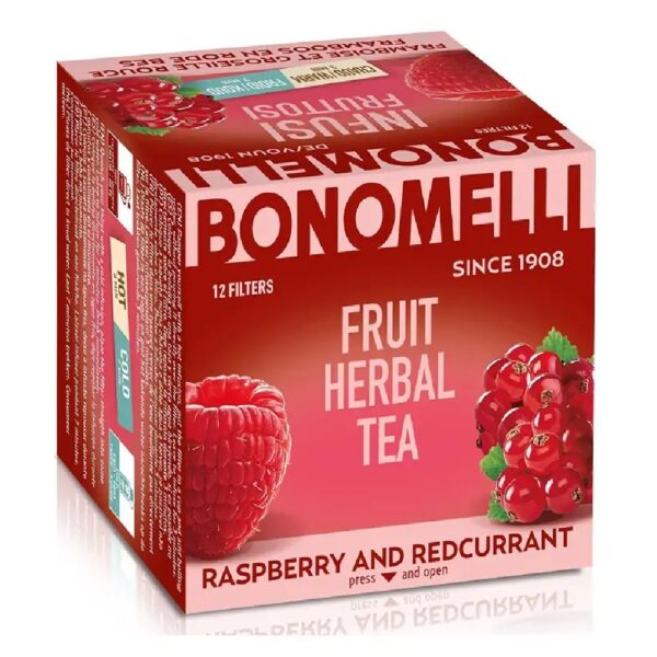 Bonomelli Плодов чай с малини и червено френско грозде, филтър х 12 бр