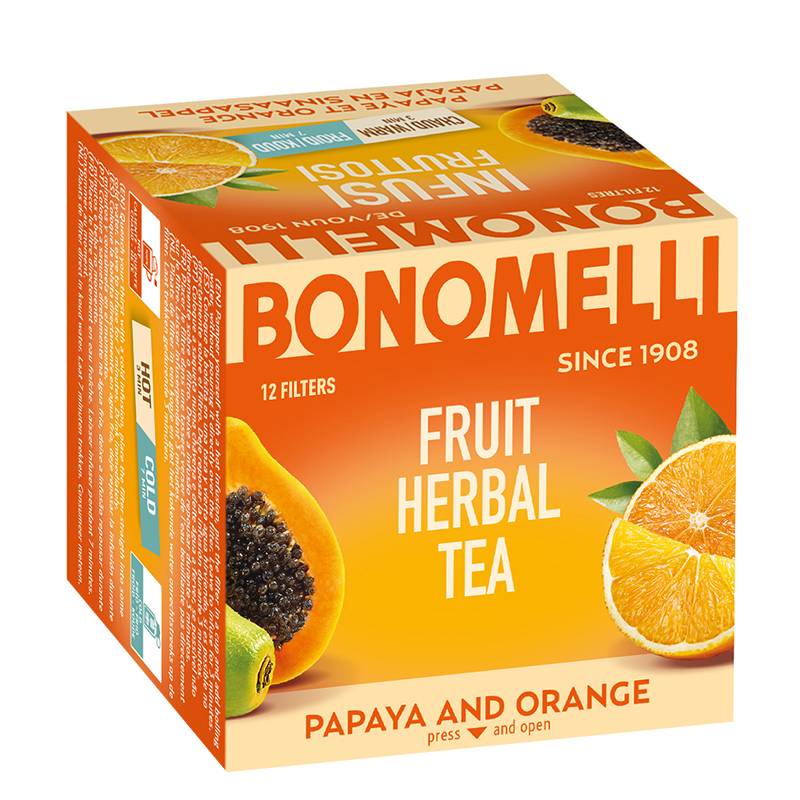 Bonomelli Плодов чай с папая и портокалова кора, филтър x 12 бр