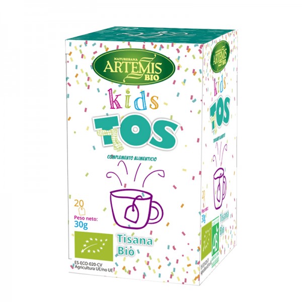 Kids Tos Artemis Bio — Чай за деца при болко гърло и дихателни проблеми, био, 20 филтърни пакетчета
