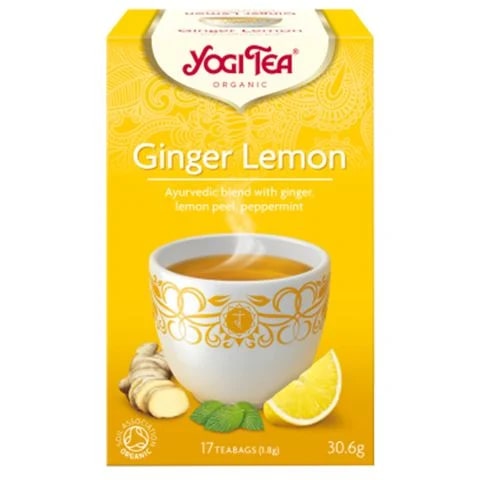 Yogi Tea Аюрведичен био чай с лимон и джинджифил, 17 пакетчета