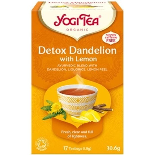 Yogi Tea Детокс аюрведичен био чай с лимон, 17 пакетчета