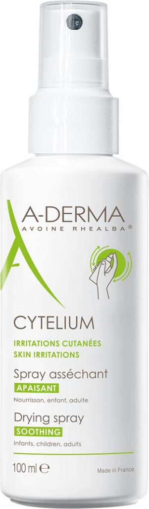 A-Derma Cytelium Подсушаващ спрей за подмокрящи кожни раздразнения на лицето и тялото 100 мл