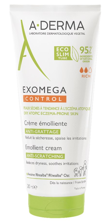 A-Derma Exomega Control Емолиентен крем за суха и атопична кожа 200 мл Еко туба