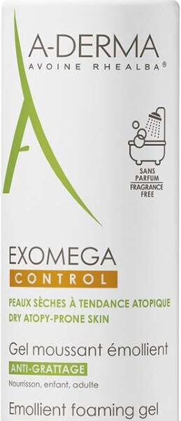 A-Derma Exomega Control Емолиентен пенещ се гел за лице и тяло 500 мл