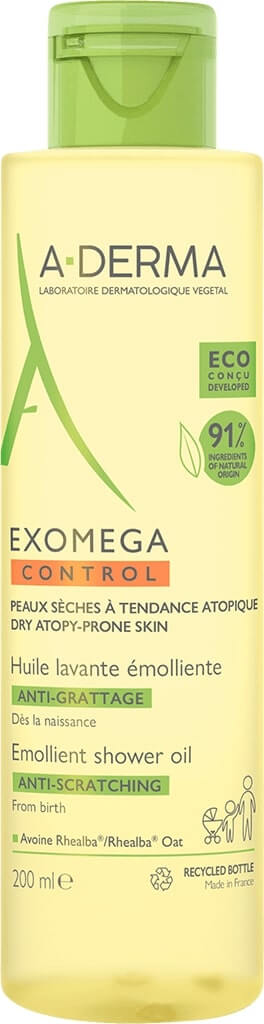 A-Derma Exomega Control Емолиентно душ-олио за суха и атопична кожа 200 мл