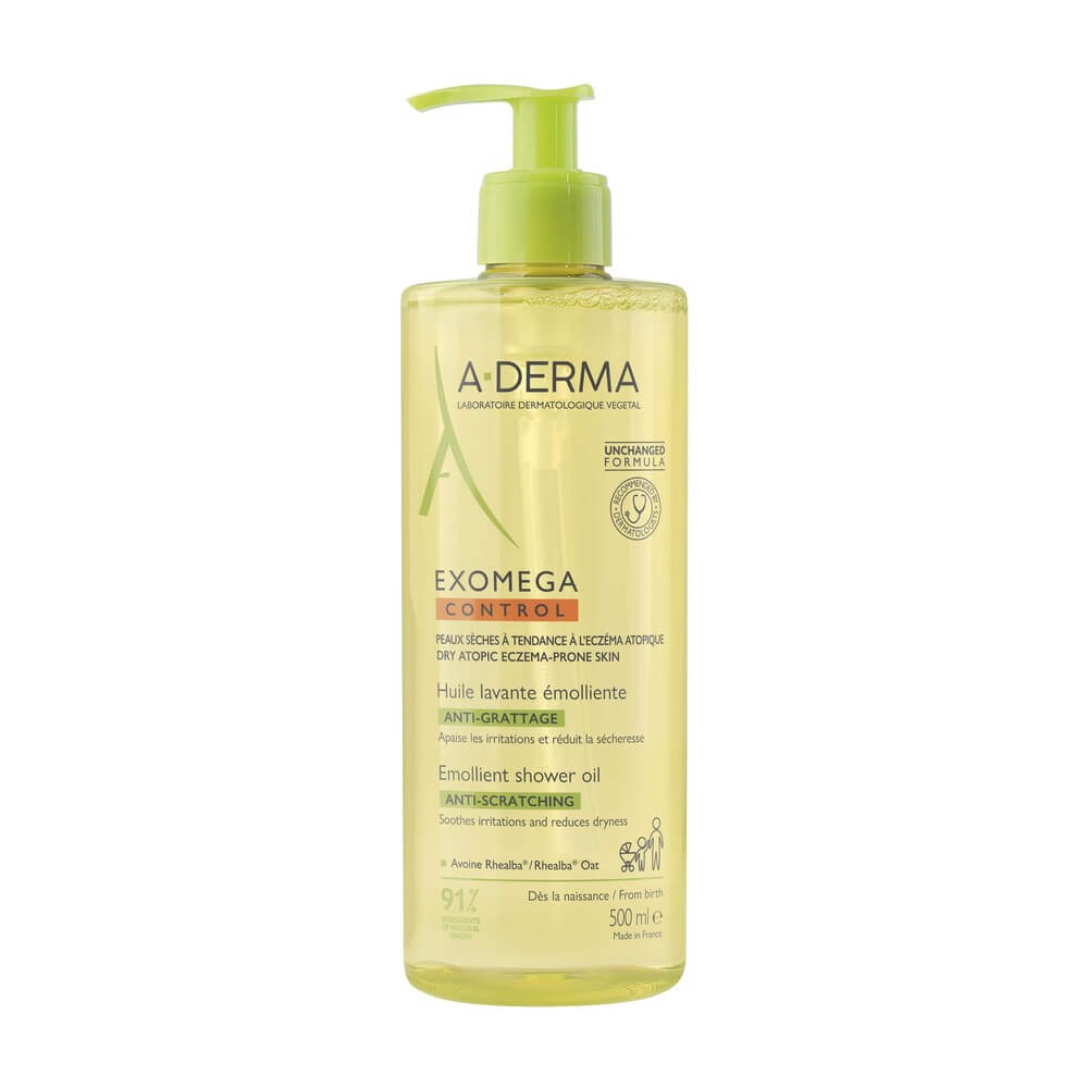A-Derma Exomega Control Емолиентно душ-олио за суха и атопична кожа 500 мл