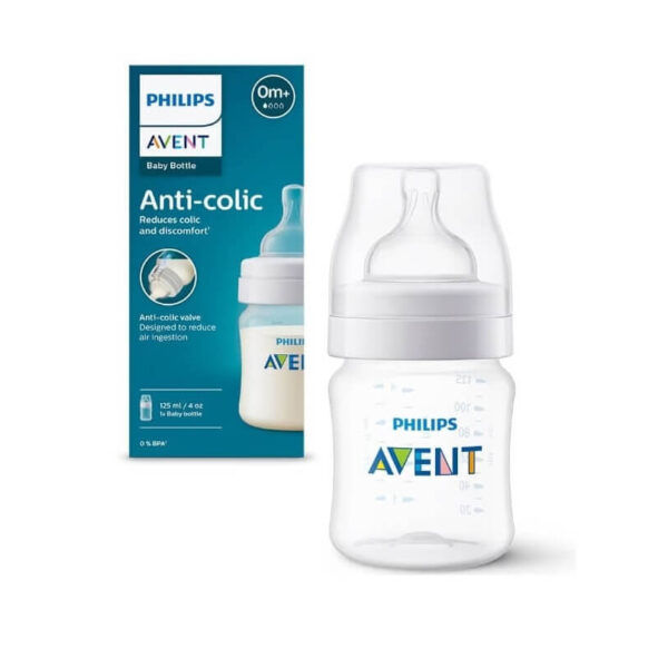 Avent Anti-Colic Бутилка с биберон за новородено със слаб поток 0М+ 125 мл