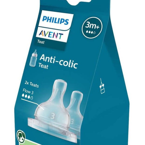 Avent Anti-colic Medium Биберон за бебета със среден поток 3М+ x 2 бр