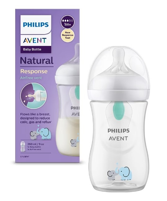 Avent Natural Response AirFree Шише с биберон с картинка за момче 1М+ 260 мл