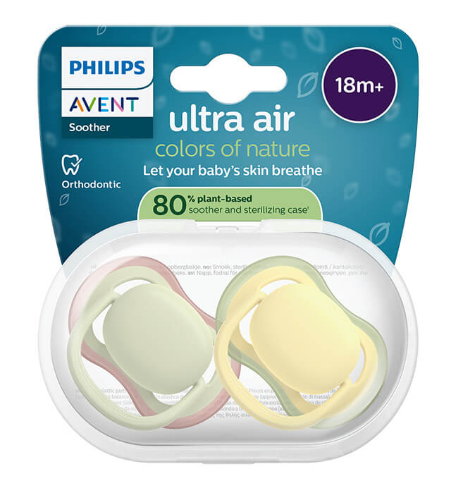 Avent Ultra Air Ортодонтична залъгалка цветни 18М+ x 2 броя