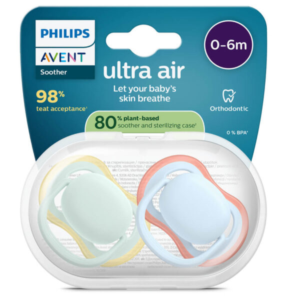 Avent Ultra Air Ортодонтична залъгалка момче 0-6М x 2 броя