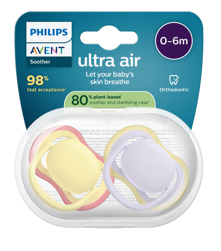Avent Ultra Air Ортодонтична залъгалка момиче 0-6М x 2 броя