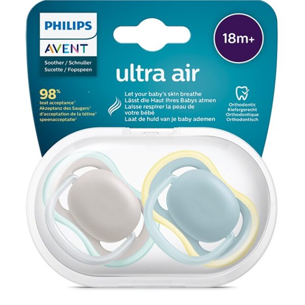 Avent Ultra Air Ортодонтична залъгалка с кутийка 18М+ x2 бр