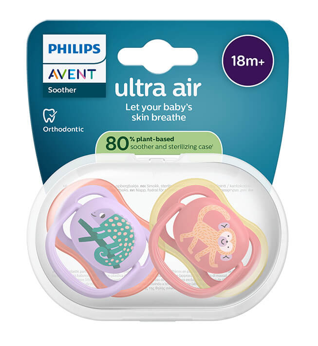 Avent Ultra Air Ортодонтична залъгалка животни 18М+ x 2 броя