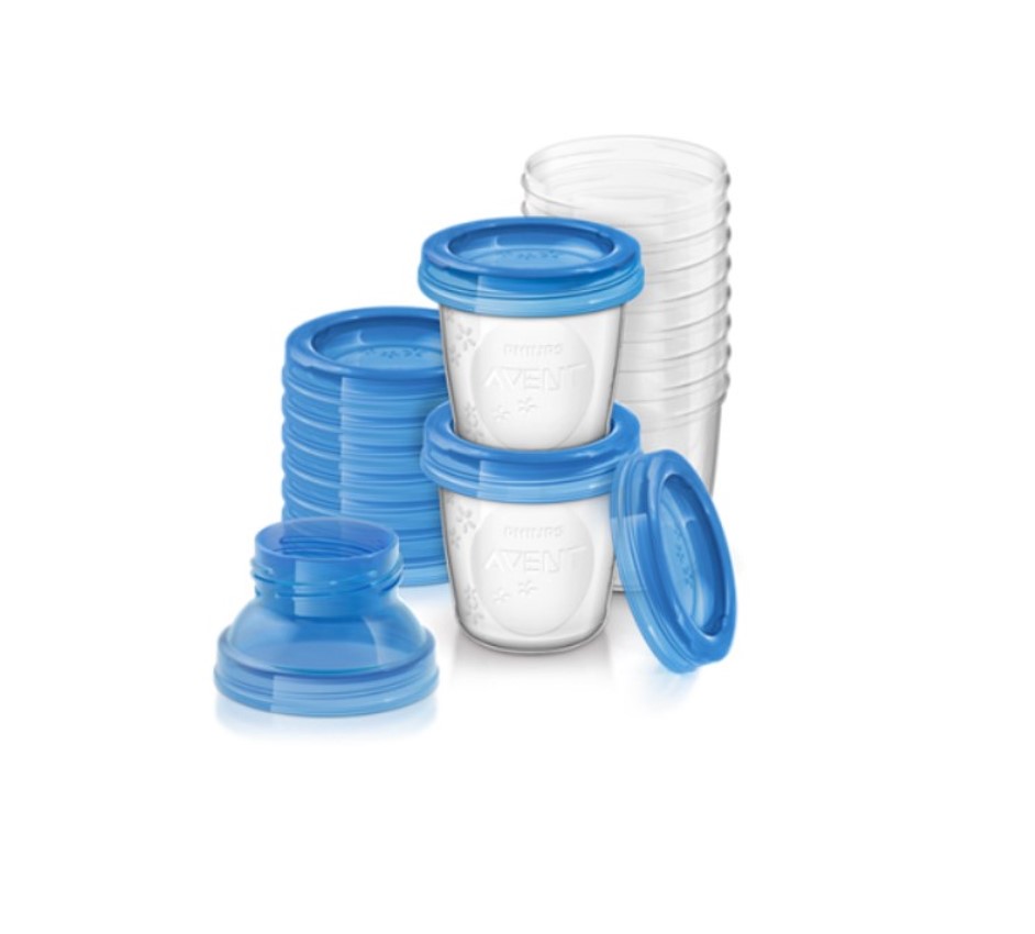 Avent Via Natural Чаша за кърма 180 мл 10 бр + Капачка 10 бр + Адаптор 2 бр Комплект