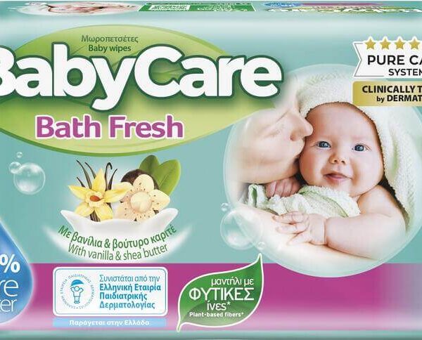Baby Care Fresh Бебешки мокри кърпи с ванилия и масло от ший 54 бр