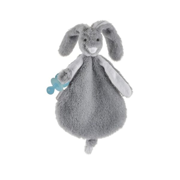 Babyjem Бебешка играчка Заек сив с държач за залъгалка