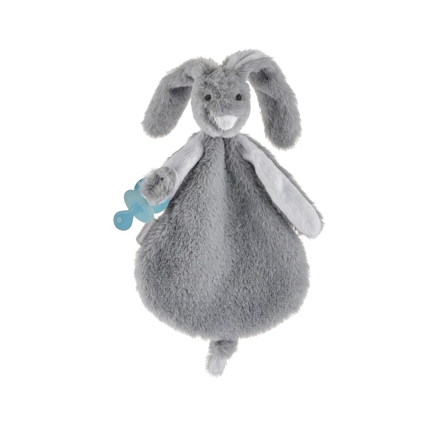 Babyjem Бебешка играчка Заек сив с държач за залъгалка