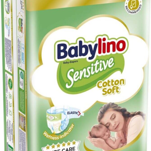 Babylino Sensitive Cotton Soft Пелени за бебета Размер 2 Mini 3-6 кг 50 броя