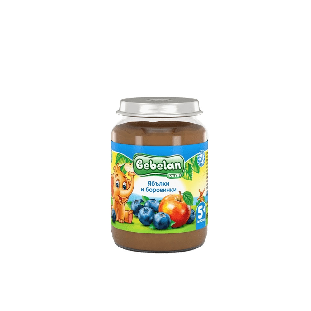 Bebelan Ябълки и боровинки Пюре 5М+ 190 гр