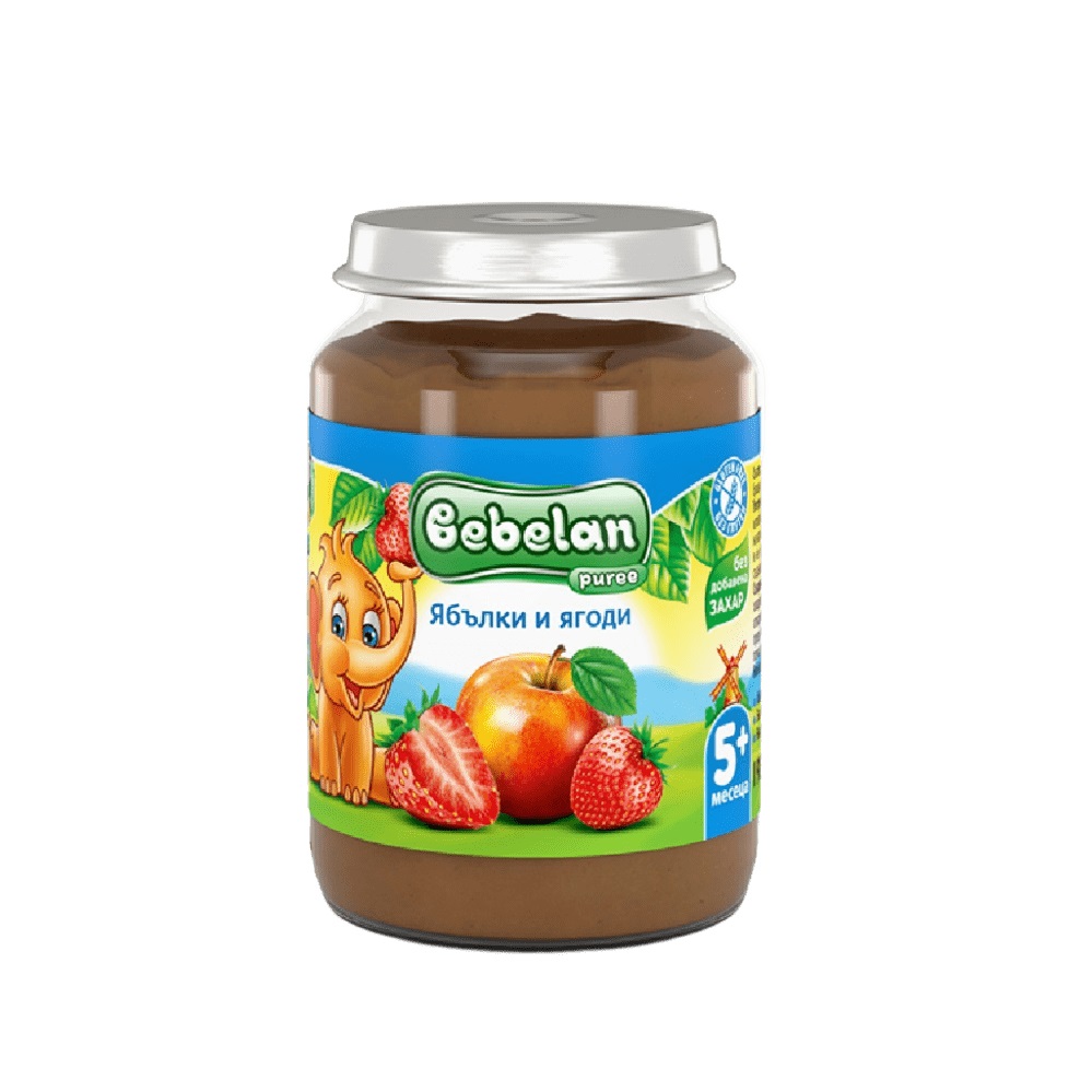 Bebelan Ябълки и ягоди Пюре 5М+ 190 гр