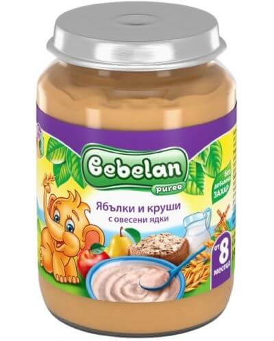 Bebelan Ябълки и круши с овесени ядки 8М+ 190 г