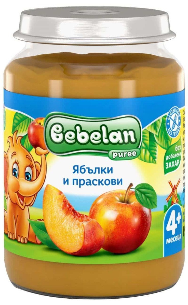 Bebelan Ябълки и праскови Пюре 4М+ 190 г
