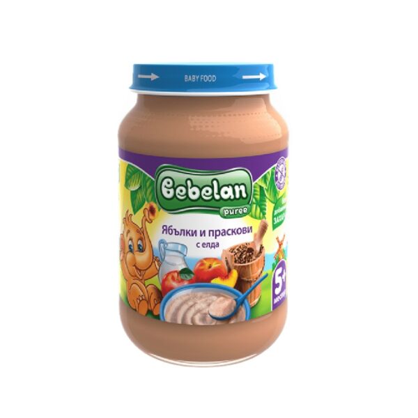 Bebelan Пюре ябълки и праскови с елда 5М+ 190 гр