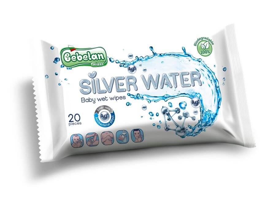 Bebelan Silver Water Мокри кърпи със сребърна вода x20 бр
