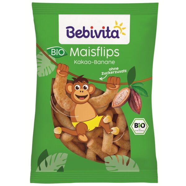 Bebevita Био царевични пръчици какао и банан 3Г+ 30 гр