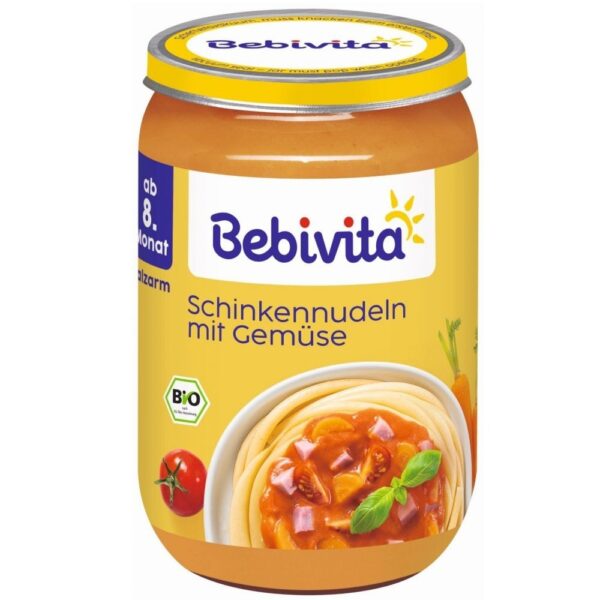 Bebivita пюре паста с шунка и зеленчуци 8М+ 220 гр