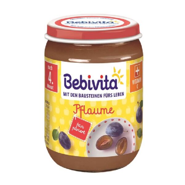 Bebivita пюре сини сливи без глутен 4М+ 190 гр