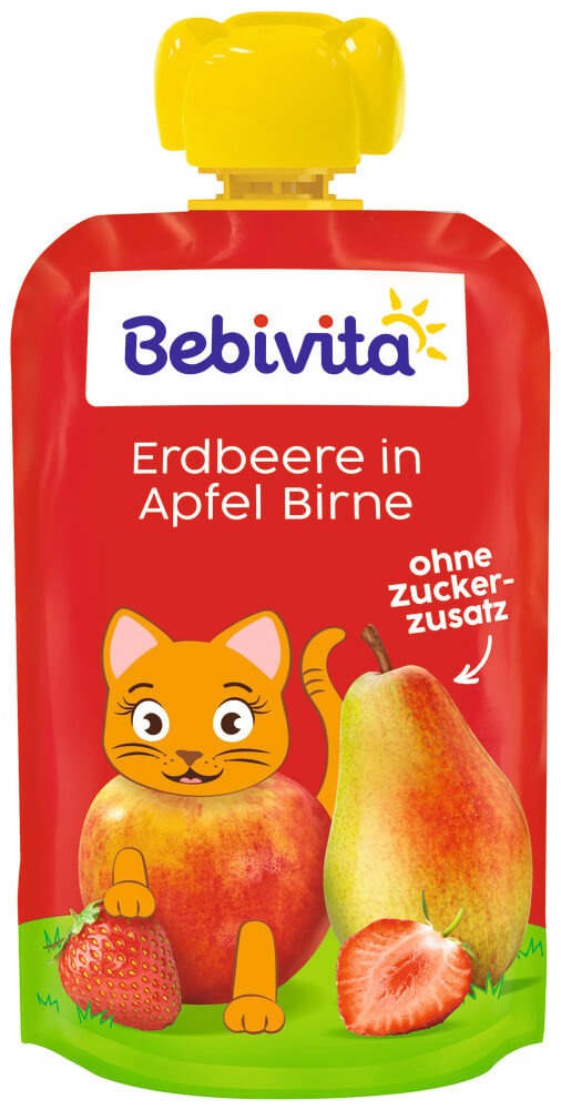 Bebivita Плодов пауч ягода, ябълка и круша 12М+ 90 г