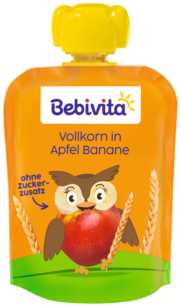Bebivita Плодова закуска пълнозърнести култури с ябълка и банан 12М+ 90 г