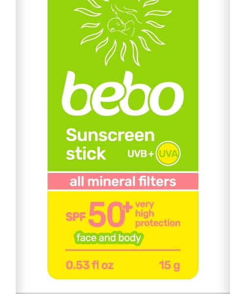 Bebo Слънцезащитен минерален стик SPF50+ 15 гр