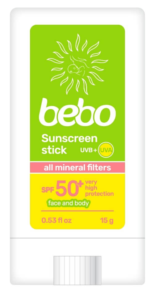 Bebo Слънцезащитен минерален стик SPF50+ 15 гр