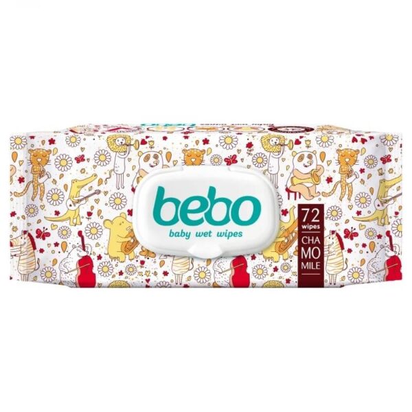 Bebo Влажни кърпички с лайка и капак х 72 бр