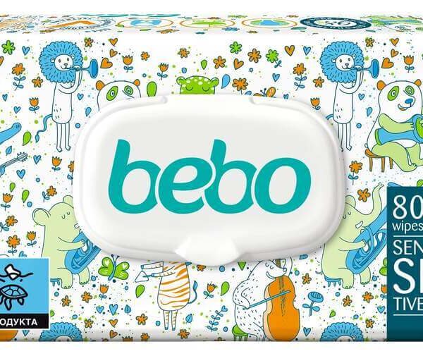 Bebo Влажни кърпички Sensitive х 80 бр