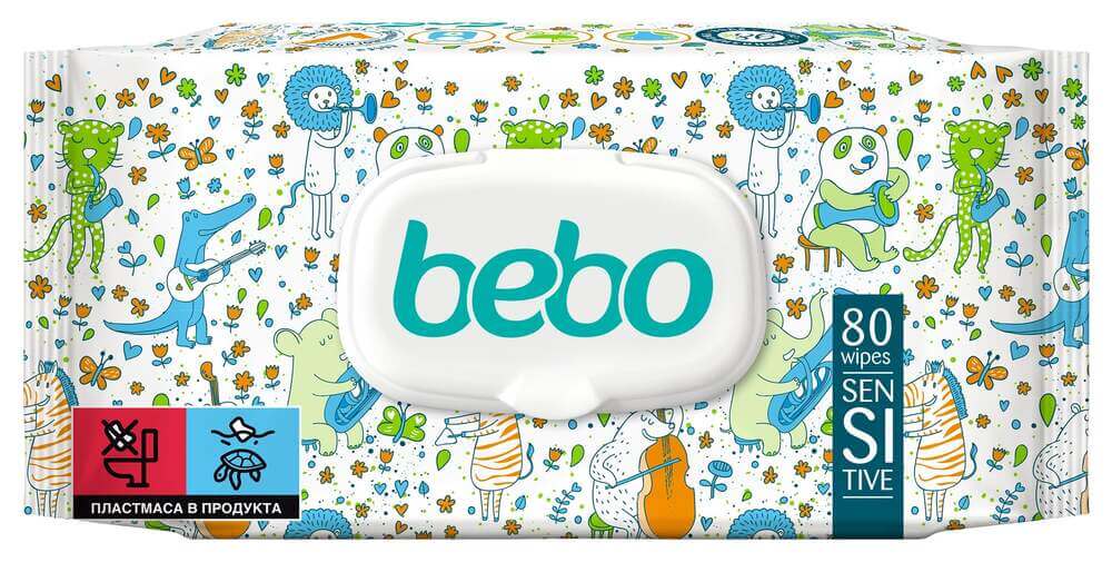 Bebo Влажни кърпички Sensitive х 80 бр
