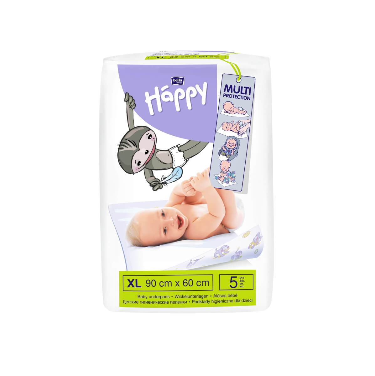 Bella Happy Чаршафи за еднократна употреба 90x60, 5 броя