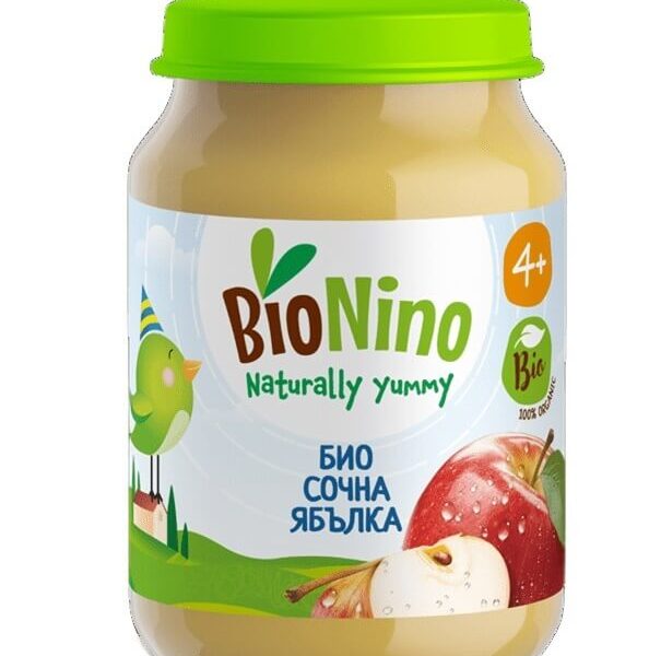 BioNino Био плодово пюре ябълка 4М+ 190 г