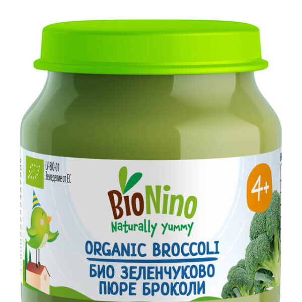 BioNino Био зеленчуково пюре броколи 4M+ 120 г