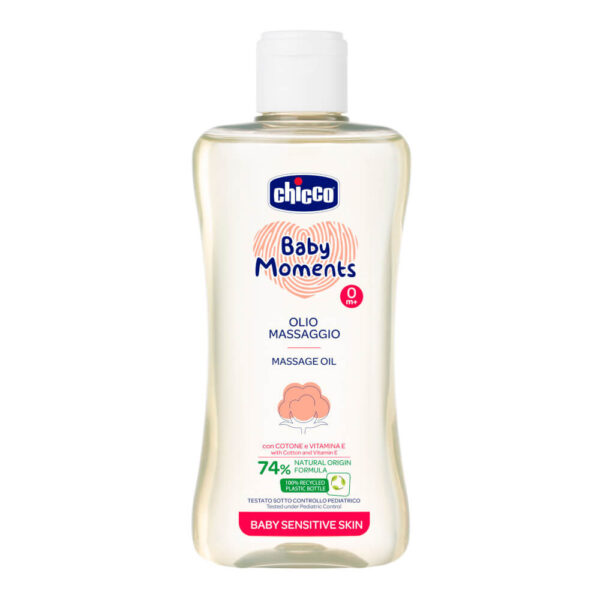 Chicco Baby Moments Sensitive Масажно бебешко олио за тяло 200 мл