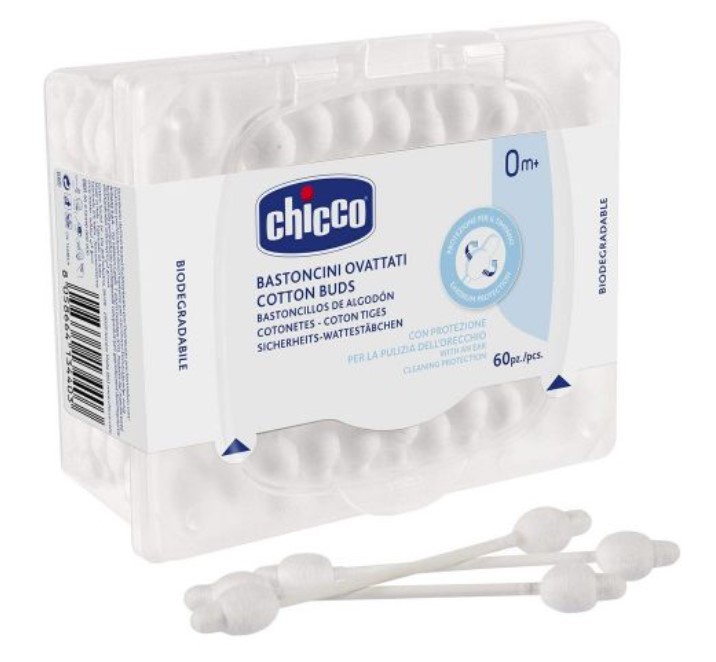 Chicco Клечки за уши с ограничител 0621 60 бр