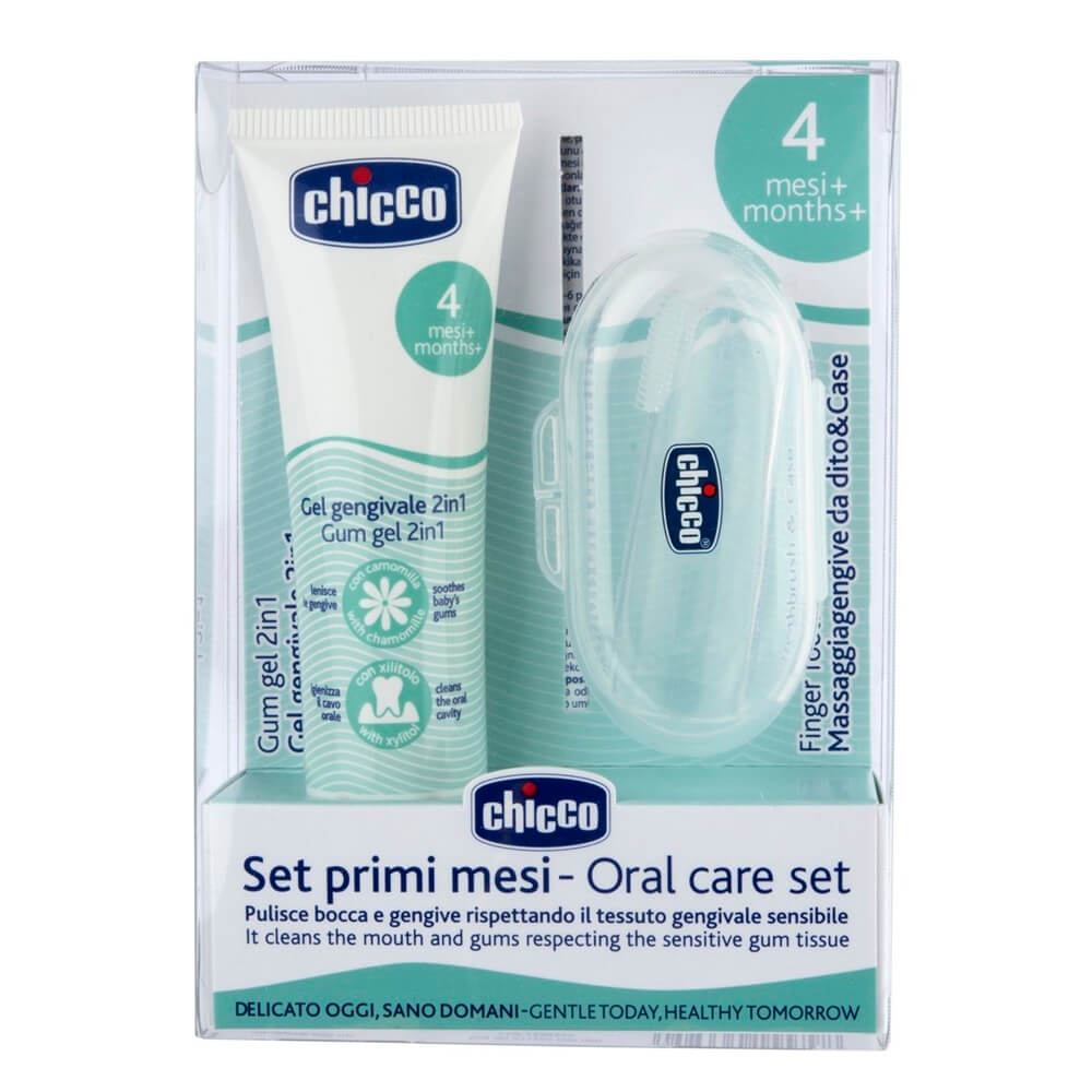 Chicco Първа грижа за зъбките 4М+ Комплект