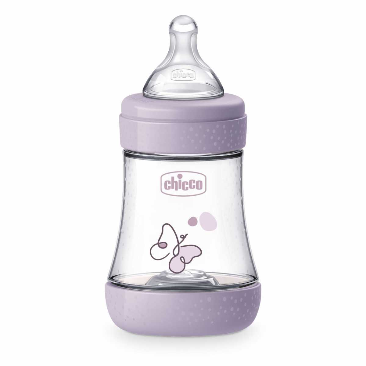 Chicco Perfect 5 Шише за хранене с бавен поток за момиче 0М+ 150 мл
