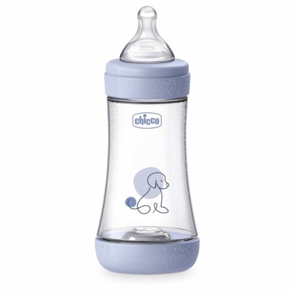 Chicco Perfect 5 Шише за хранене със среден поток за момче 3М+ 240 мл