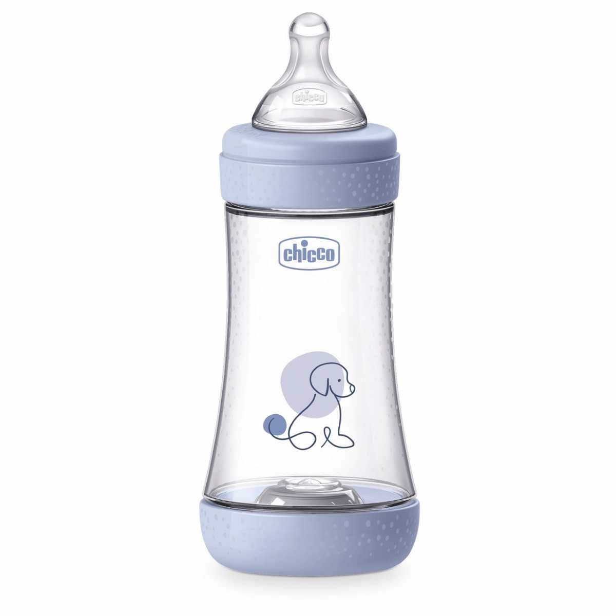 Chicco Perfect 5 Шише за хранене със среден поток за момче 3М+ 240 мл